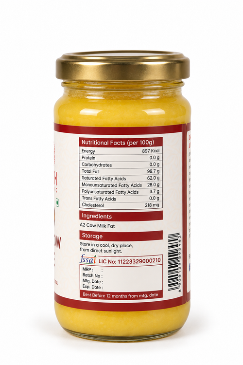 Oath Organic A2 Desi Cow Ghee – 500 ml